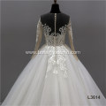 Women Long Sleeves Beading lace aline A Line a-line customizable wedding dress